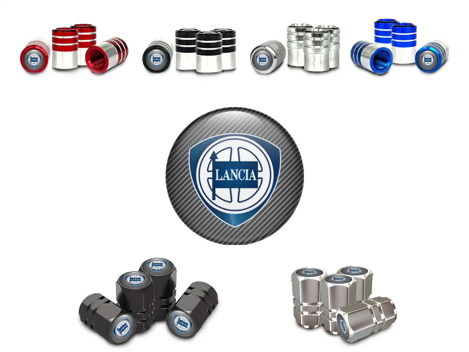 Lancia Ventilkappen für PKWs Glänzendes Finish